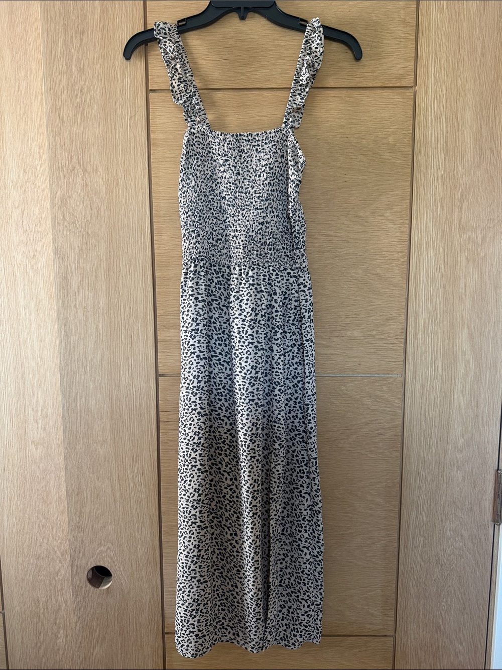 Abercrombie & Fitch Beige and Black Leopard-Style Maxi Dress